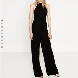 Zara open back halter jumpsuit
